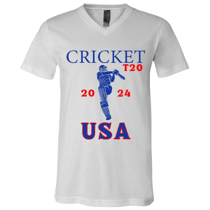 T20 Cricket 2024 Usa V-Neck T-Shirt