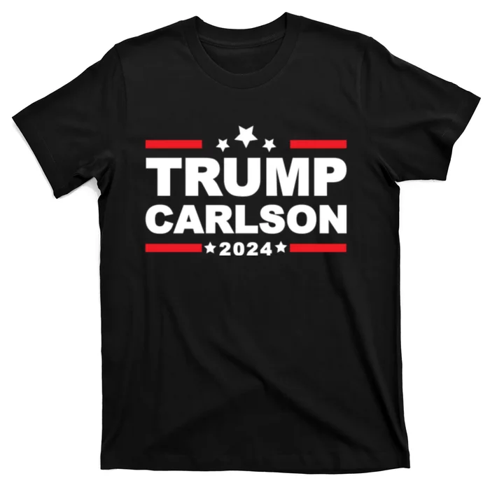 Trump Carlson 2024 President Election Pro America US Flag T-Shirt