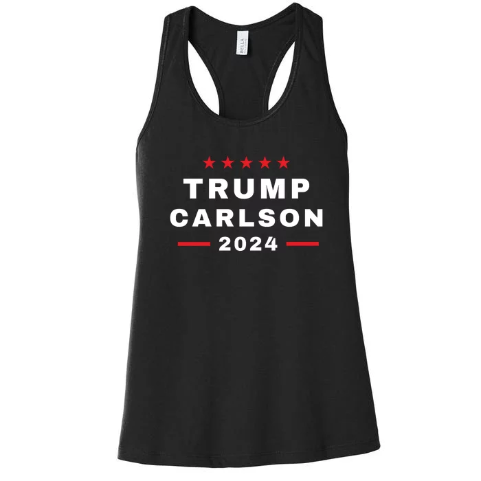 Trump Carlson 2024 President Election Pro America Women's Racerback Tank