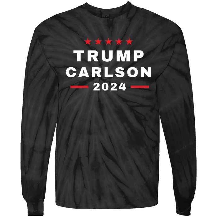 Trump Carlson 2024 President Election Pro America Tie-Dye Long Sleeve Shirt