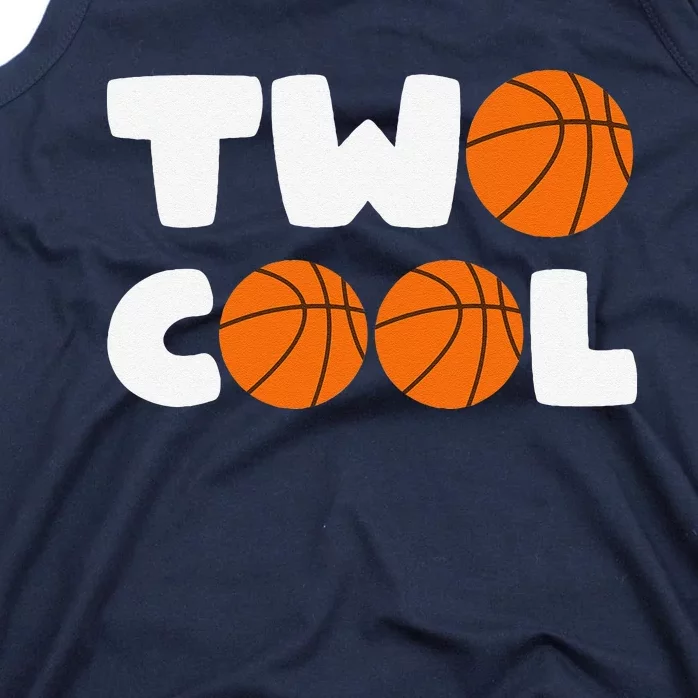 Two Cool 2nd Birthday Basketball Themed 2 Year Old Tank Top