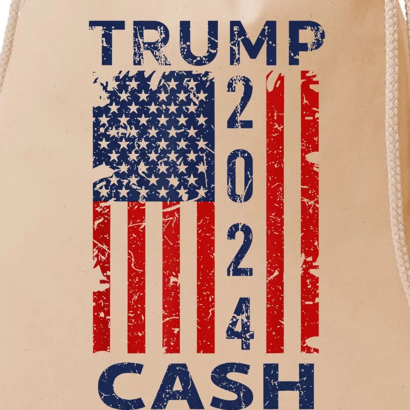 Trump Cash 2024 President Trump Supporter Reelection Drawstring Bag