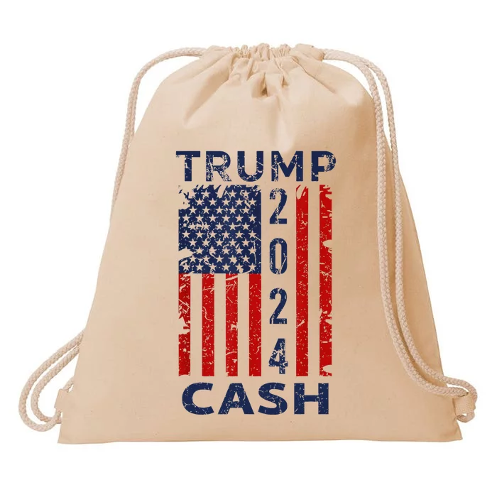 Trump Cash 2024 President Trump Supporter Reelection Drawstring Bag