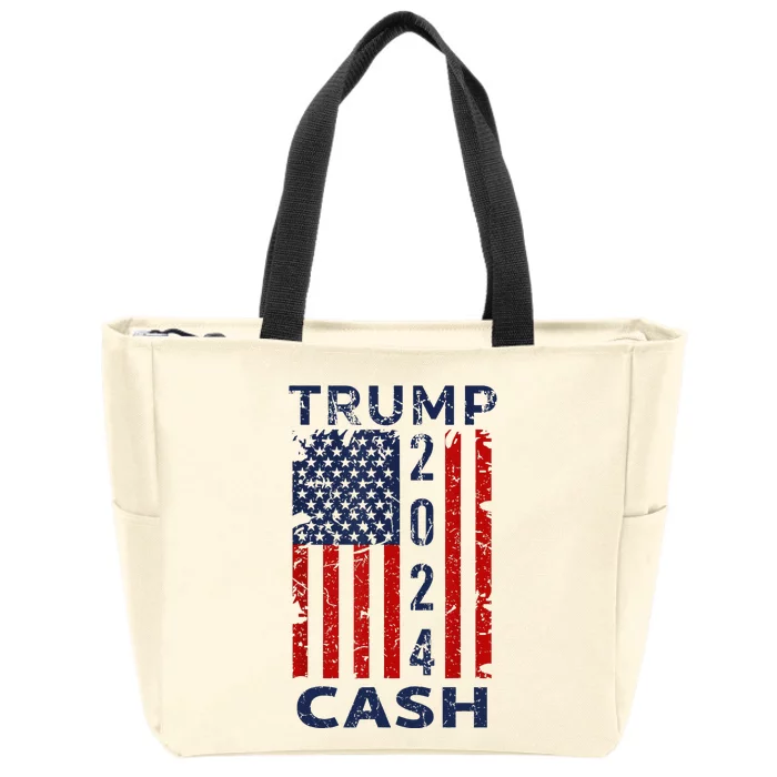 Trump Cash 2024 President Trump Supporter Reelection Zip Tote Bag