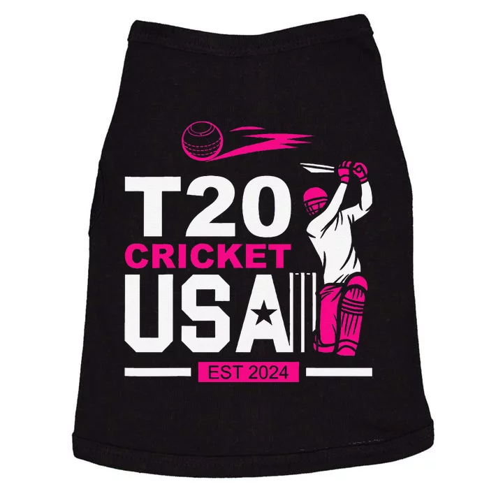 T20 Cricket 2024 Usa Cricket Fans Gift Doggie Tank