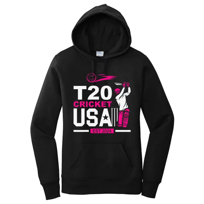 T20 Cricket 2024 Usa Cricket Fans Gift Women's Pullover Hoodie