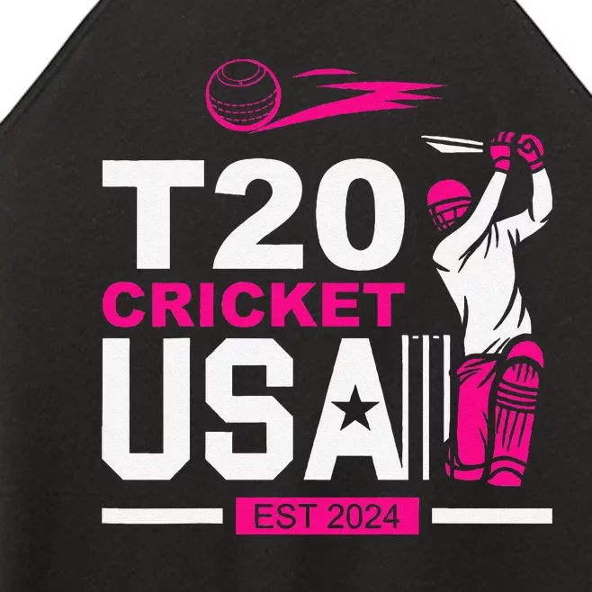 T20 Cricket 2024 Usa Cricket Fans Gift Women’s Perfect Tri Rocker Tank