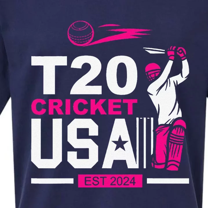 T20 Cricket 2024 Usa Cricket Fans Gift Sueded Cloud Jersey T-Shirt