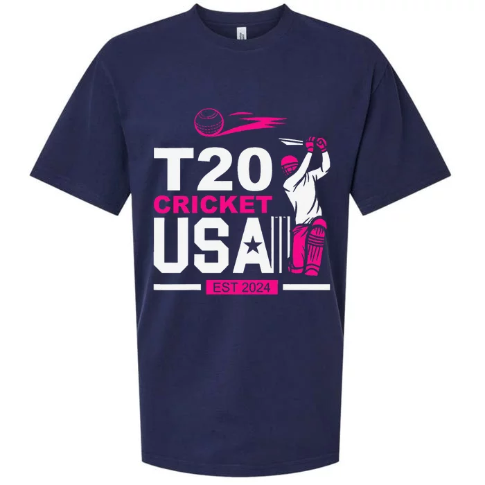 T20 Cricket 2024 Usa Cricket Fans Gift Sueded Cloud Jersey T-Shirt