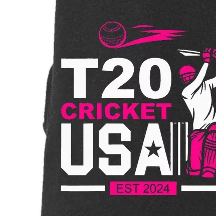 T20 Cricket 2024 Usa Cricket Fans Doggie 3-End Fleece Hoodie