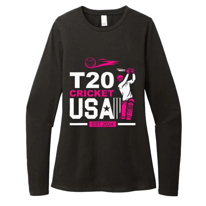 T20 Cricket 2024 Usa Cricket Fans Womens CVC Long Sleeve Shirt