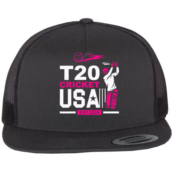 T20 Cricket 2024 Usa Cricket Fans Flat Bill Trucker Hat