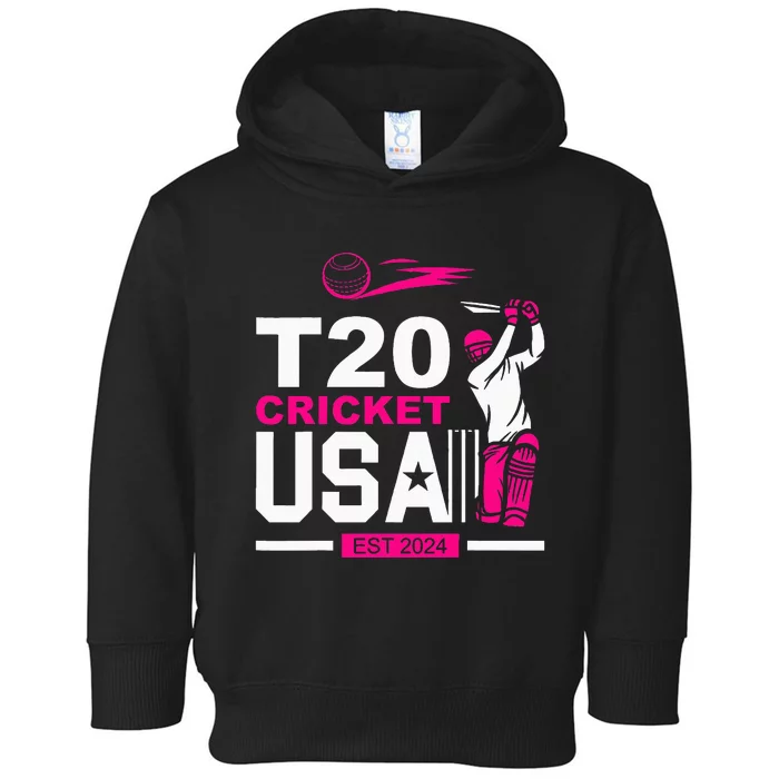 T20 Cricket 2024 Usa Cricket Fans Toddler Hoodie