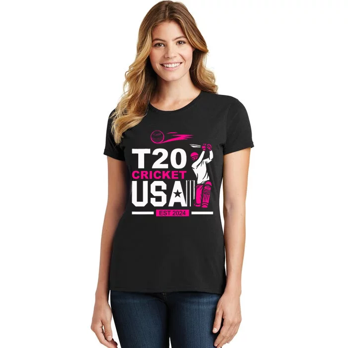 T20 Cricket 2024 Usa Cricket Fans Women's T-Shirt