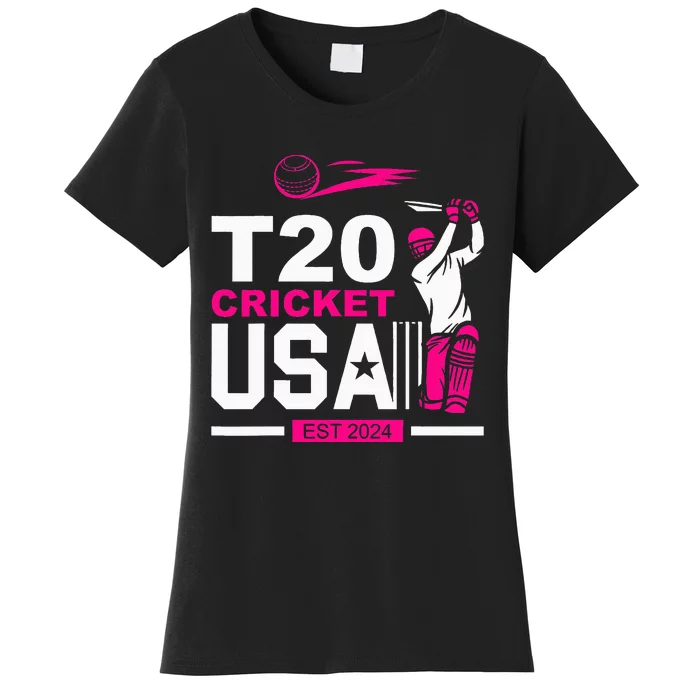 T20 Cricket 2024 Usa Cricket Fans Women's T-Shirt