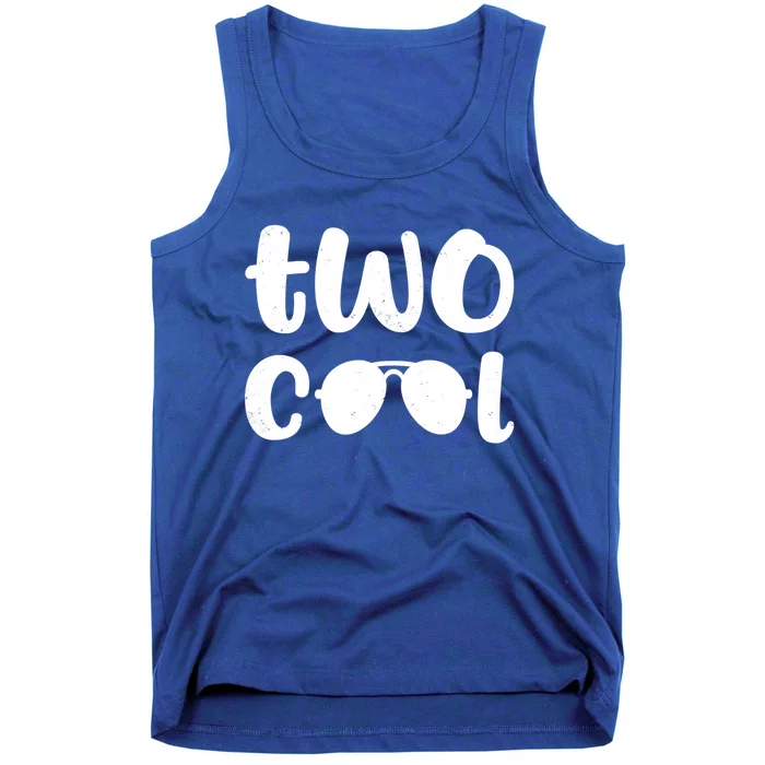 Two Cool 2nd Birthday Gift 2 Year Old Boy Second Bday Tank Top