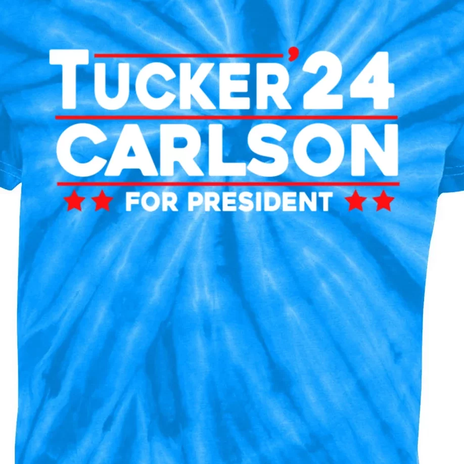 Tucker Carlson 2024 For President Kids Tie-Dye T-Shirt