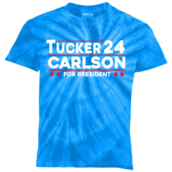 Tucker Carlson 2024 For President Kids Tie-Dye T-Shirt