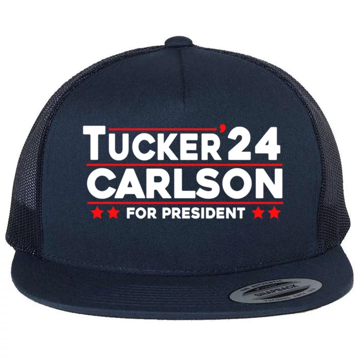 Tucker Carlson 2024 For President Flat Bill Trucker Hat