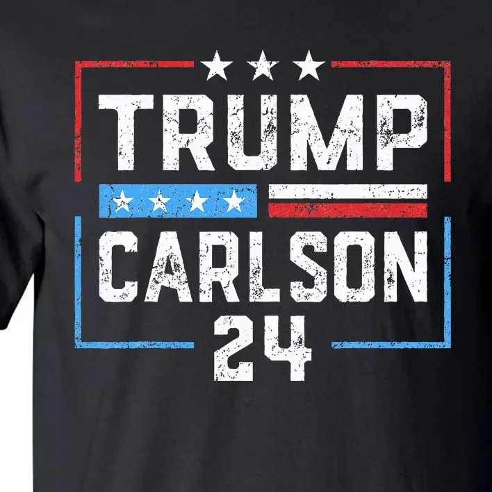 Trump Carlson 2024 President Election Pro America US Flag Tall T-Shirt