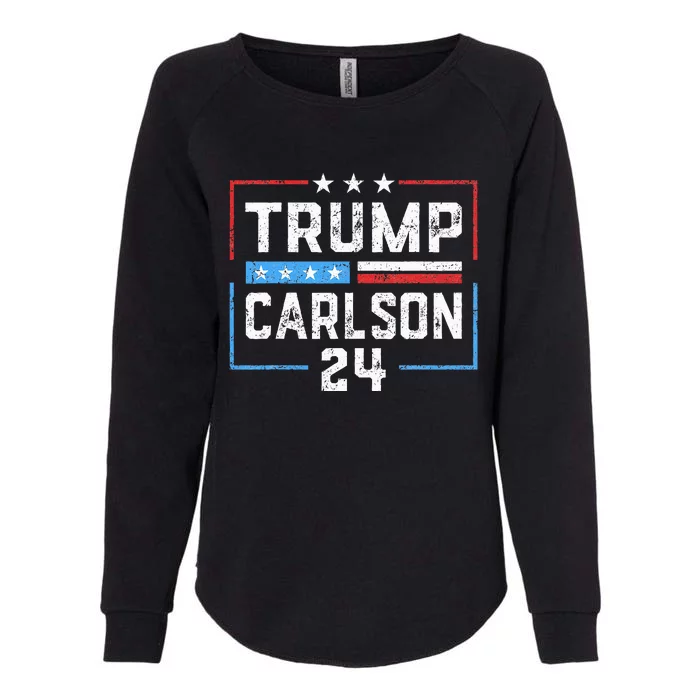 Trump Carlson 2024 President Election Pro America US Flag Womens California Wash Sweatshirt