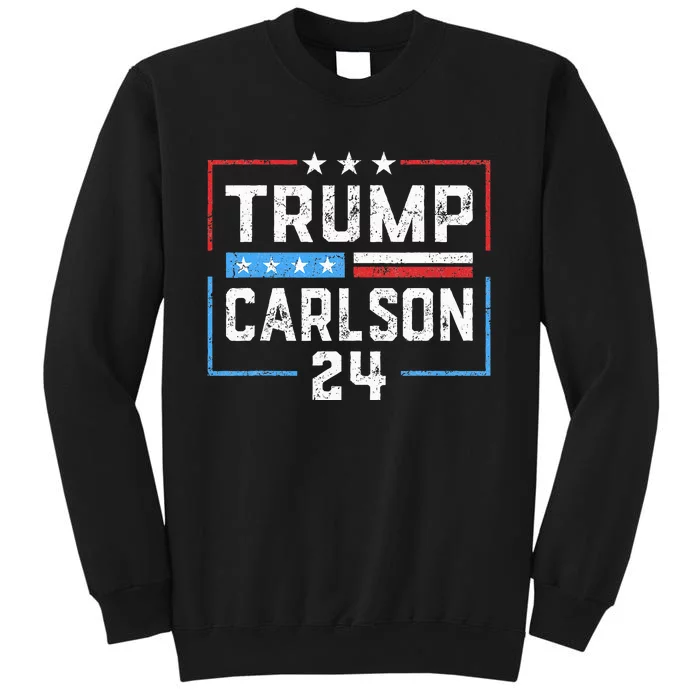 Trump Carlson 2024 President Election Pro America US Flag Tall Sweatshirt