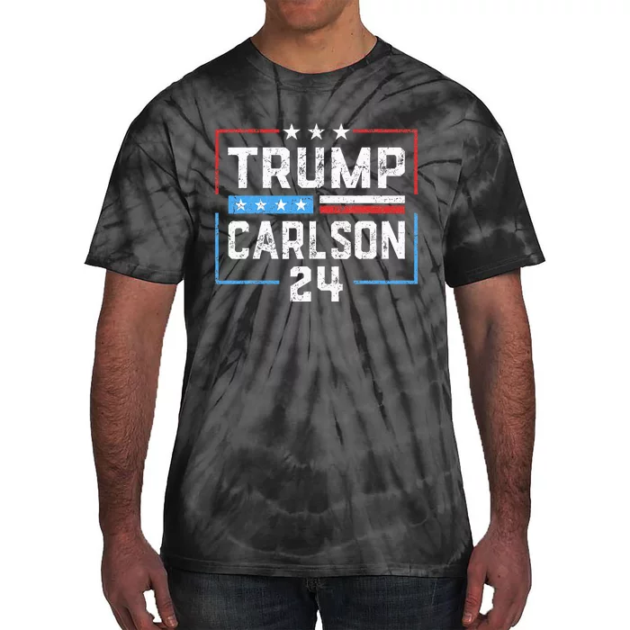 Trump Carlson 2024 President Election Pro America US Flag Tie-Dye T-Shirt