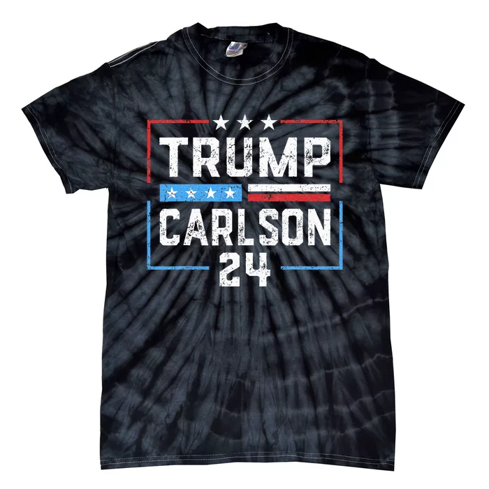 Trump Carlson 2024 President Election Pro America US Flag Tie-Dye T-Shirt