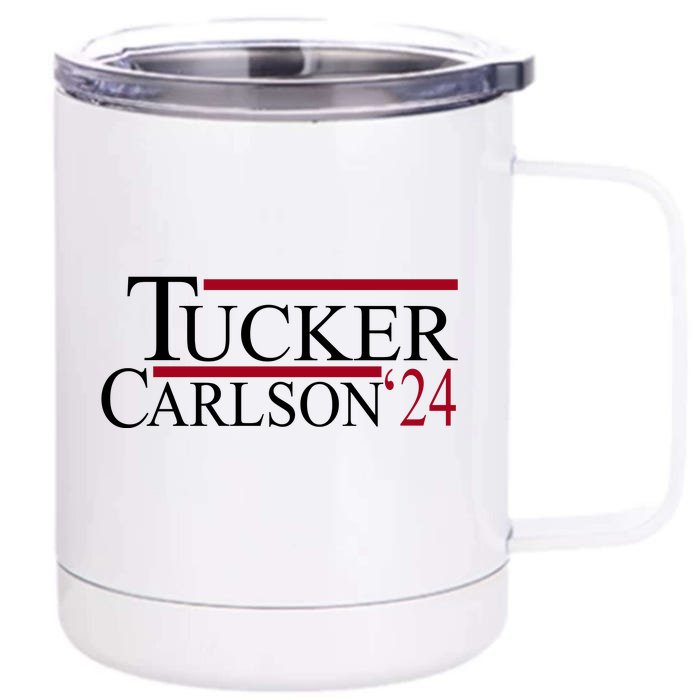 Tucker Carlson 2024 President Elections Political Front & Back 12oz Stainless Steel Tumbler Cup