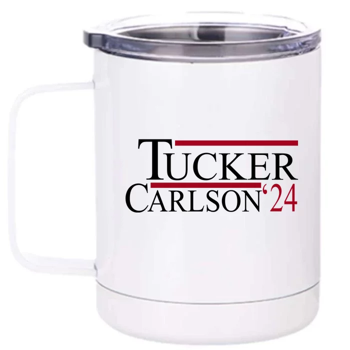 Tucker Carlson 2024 President Elections Political Front & Back 12oz Stainless Steel Tumbler Cup