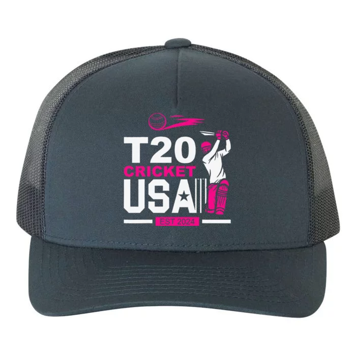 T20 Cricket 2024 Usa Cricket Fans Yupoong Adult 5-Panel Trucker Hat