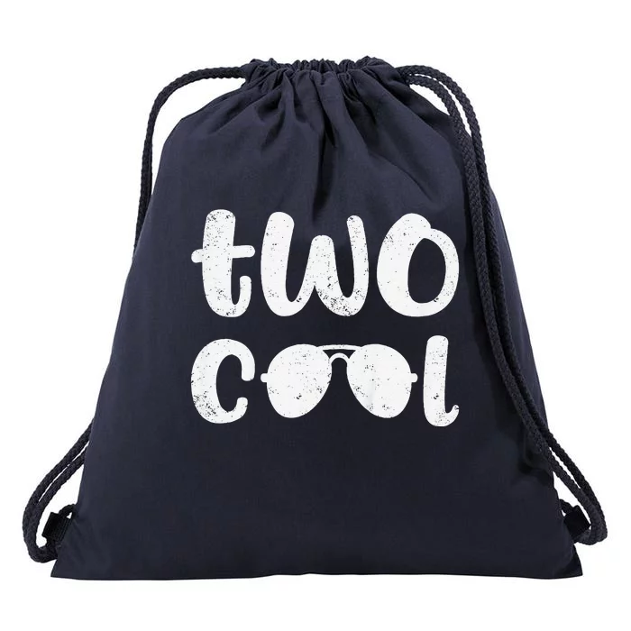 Two Cool 2nd Birthday Gift 2 Year Old Boy Second Bday Drawstring Bag