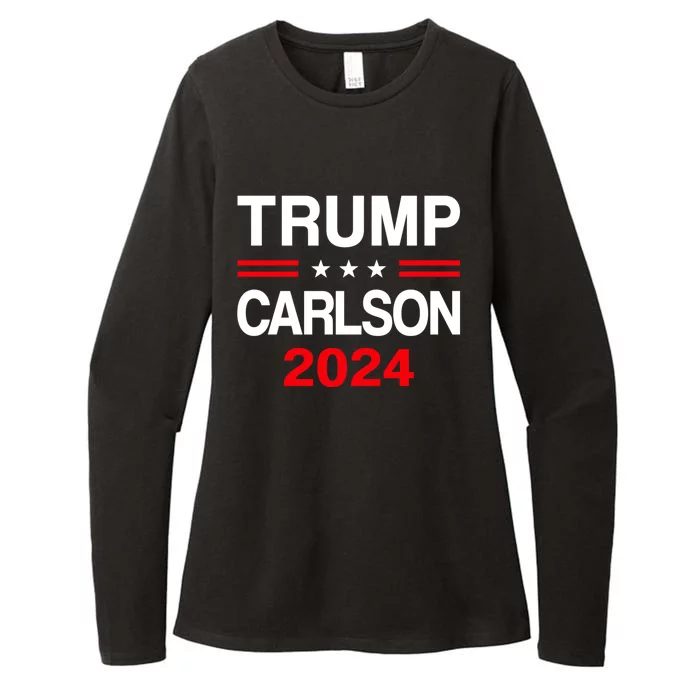 Trump Carlson 2024 President Election Pro America Womens CVC Long Sleeve Shirt