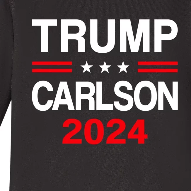 Trump Carlson 2024 President Election Pro America Baby Long Sleeve Bodysuit