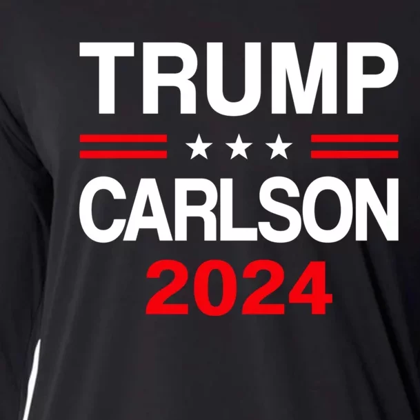 Trump Carlson 2024 President Election Pro America Cooling Performance Long Sleeve Crew