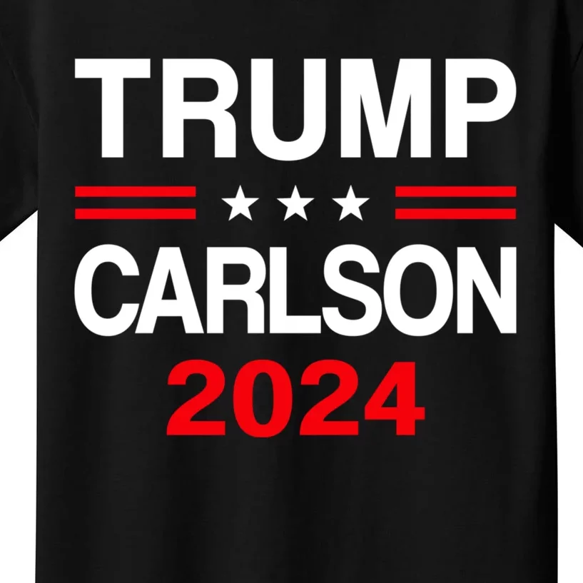 Trump Carlson 2024 President Election Pro America Kids T-Shirt