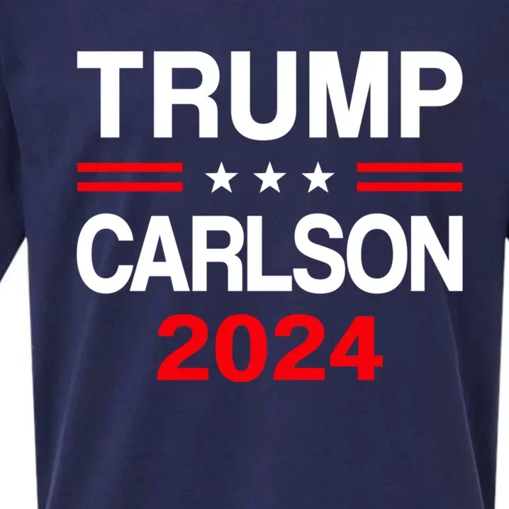 Trump Carlson 2024 President Election Pro America Sueded Cloud Jersey T-Shirt