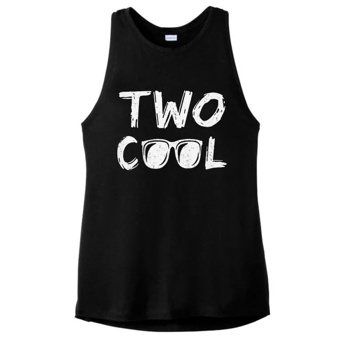 Two Cool 2nd Birthday Gift 2 Year Old Boy Second Bday Ladies Tri-Blend Wicking Tank