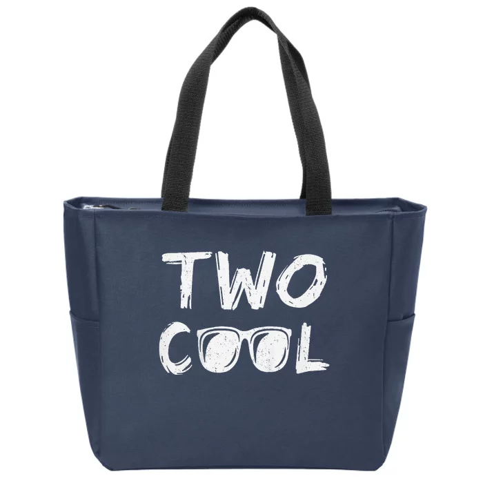 Two Cool 2nd Birthday Gift 2 Year Old Boy Second Bday Zip Tote Bag