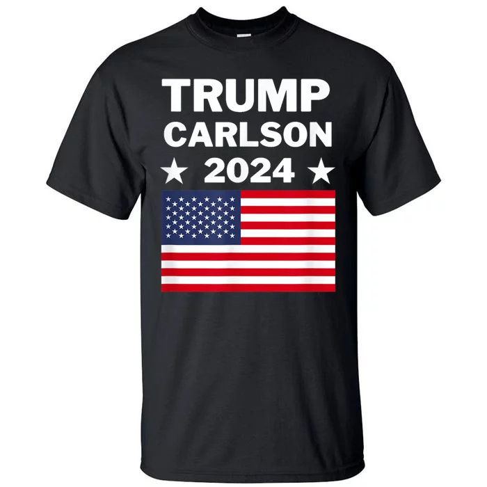 Trump Carlson 2024 President Election Pro America US Flag Tall T-Shirt