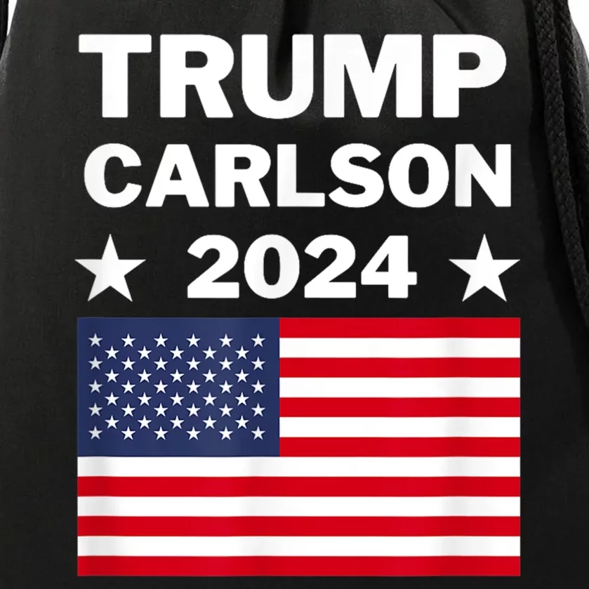 Trump Carlson 2024 President Election Pro America US Flag Drawstring Bag