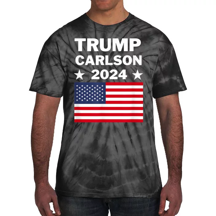 Trump Carlson 2024 President Election Pro America US Flag Tie-Dye T-Shirt