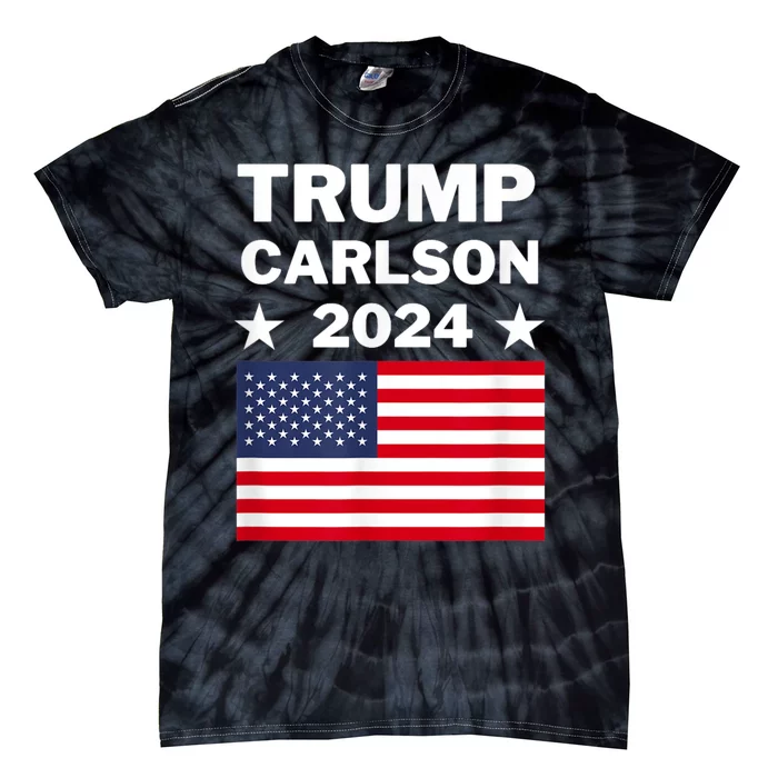 Trump Carlson 2024 President Election Pro America US Flag Tie-Dye T-Shirt