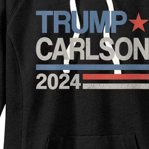 Trump Carlson 2024 President Election Pro America US Flag Women's Fleece Hoodie