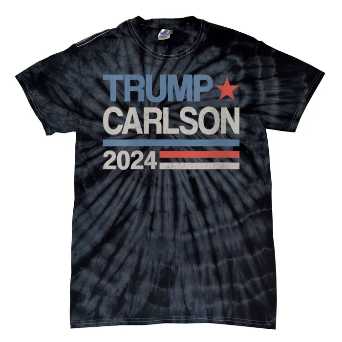 Trump Carlson 2024 President Election Pro America US Flag Tie-Dye T-Shirt