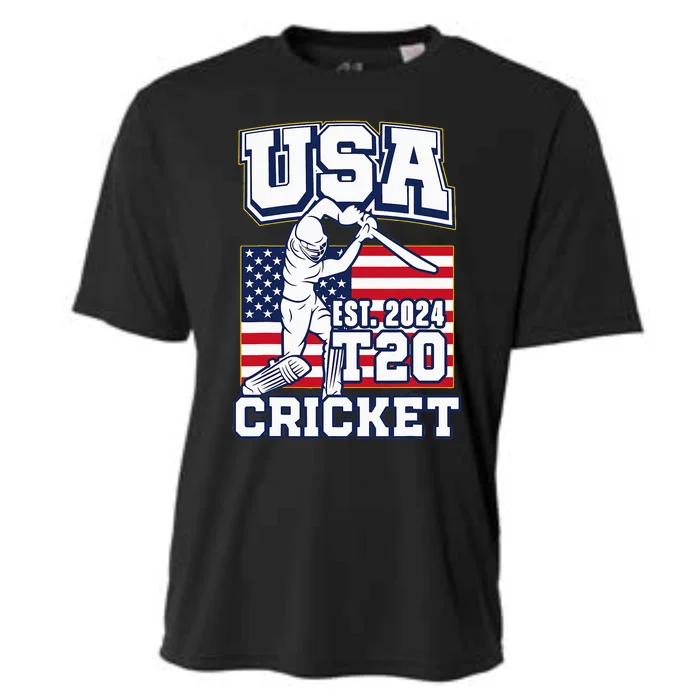 T20 Cricket 2024 Usa Cricket Fans Cooling Performance Crew T-Shirt