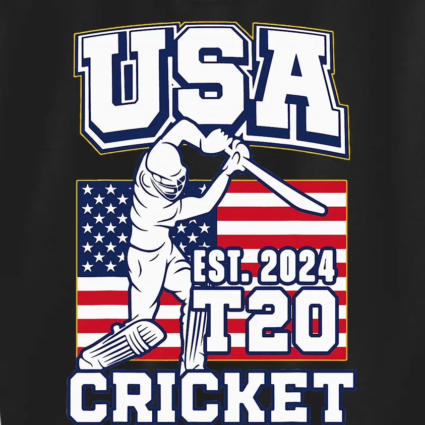 T20 Cricket 2024 Usa Cricket Fans Kids Sweatshirt