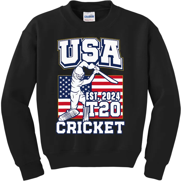 T20 Cricket 2024 Usa Cricket Fans Kids Sweatshirt