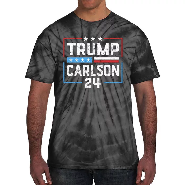 Trump Carlson 2024 President Election Pro America US Flag Tie-Dye T-Shirt