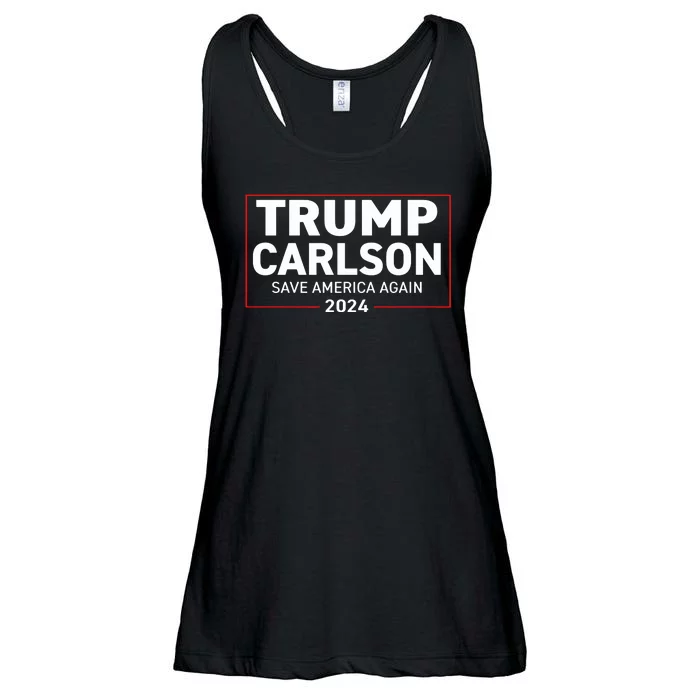 Trump Carlson 2024 President Election Pro America US Flag Ladies Essential Flowy Tank